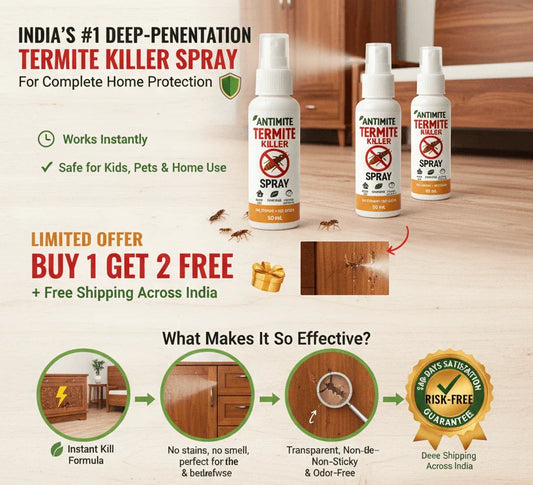 🔥 India's Best Termite Killer Spray - Buy 1 Get 2 Free + 50% Off (Save ₹600) – Flash Deal 🔥