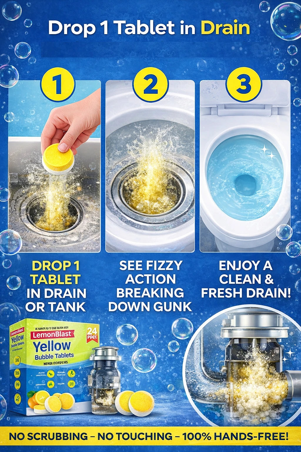 LemonBlast Yellow Bubble Tablets (24 Pcs) +50% Off I Flash Deal